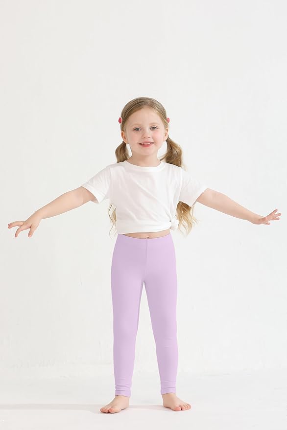 Resinta 4 Packs Toddler and Baby Girls Cotton Leggings Full Length Pants Stretchy Soft Tights Pants for Kids