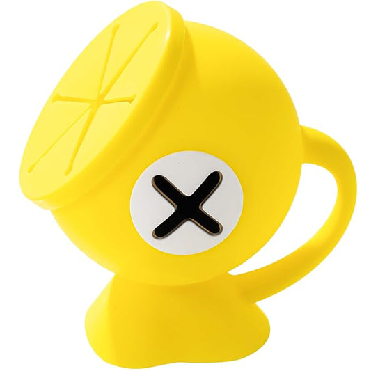 Li&Zhao Toddler Snack Cups - Baby Snack Containers Silicone Snack Cups for Toddlers Spill Proof Baby Food Catcher for Toddlers and Babies(Yellow)
