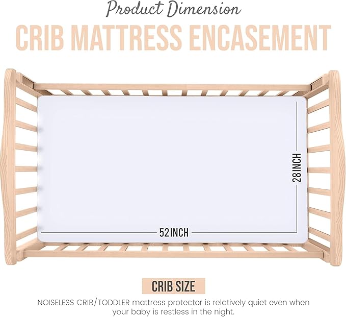 Utopia Bedding Zippered Mattress Encasement Crib Size (Pack of 2), 100% Waterproof, Dust Mite and Bed Bug Proof Mattress Protector, Absorbent 6-Sided Mattress Cover