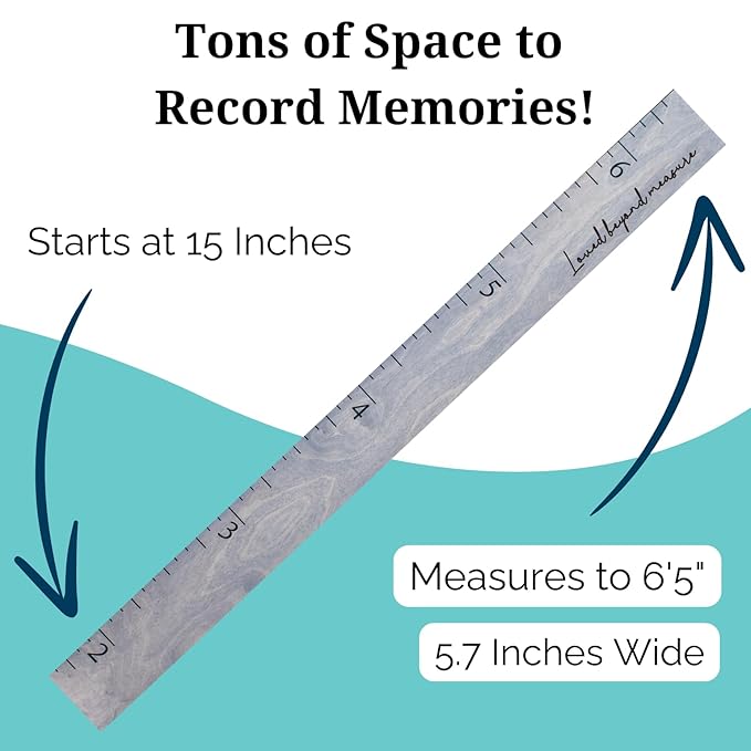 Boho Growth Chart for Wall - Height Board Growth Chart Wooden Growth Chart for Wall Kids Measuring Chart for Wall Height Chart Growth Chart for Kids (Loved Beyond Measure, Gray)
