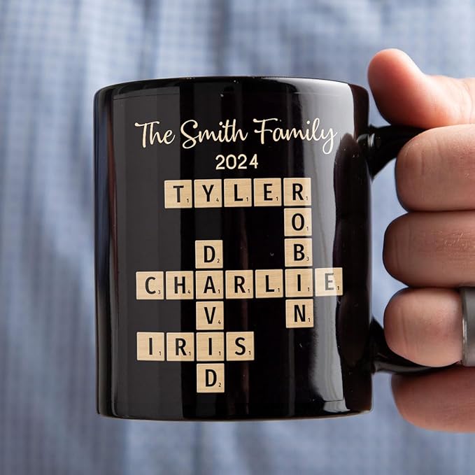 Trending Custom Family Forever Linked Together Crossword Puzzle Art Personalized Mug, Gift For Brothers, Sisters, Siblings, Family Member on Birthday Christmas