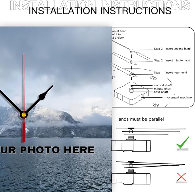 Generic Custom Wall Clock Personalized Wall Photo That PVC Customized Round Silent Clock for Living Room Family Friends Gifts, 12inch-30cm