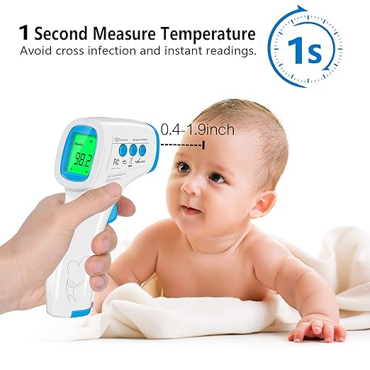 Digital Thermometer for Adults and Kids, No Touch Forehead Thermometer for Baby, 2 in 1 Body Surface Mode Infrared Thermometer with Fever Alarm and Instant Accuracy Readings