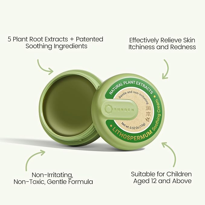 RUNBEN Anti Itch Cream for Bug Bite Itch Relief, Mosquito Bug Bite Cream, Plant-Based, Itch Soothing for Summer Outdoor, Plant-Based, Travel-Pocket Size, 0.52 oz