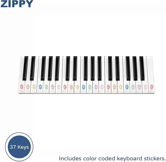 ZIPPY Kids Piano Keyboard, 37 Keys Digital Piano for Kids, Touch Sensitive Control Panel, Built-in Songs, Volume Adjustable, Music Educational Instrument, Wood Piano for 3+ Girls and Boys (Black Plus)