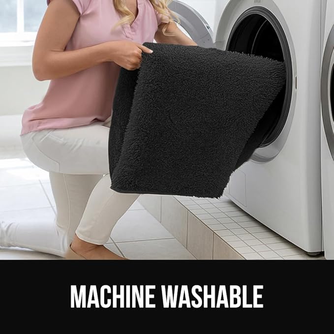 GORILLA GRIP Ultra Soft Washable Area Rug, 6x9, Stain and Slip Resistant Plush Thick Carpet for Bedroom Living Room, No Shed Floor Rugs, Pet Friendly, Dorm Essentials, Kids Nursery Home Decor, Black