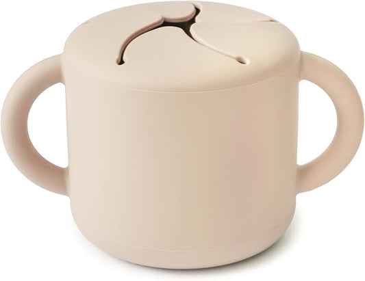 mushie Silicone Snack Cup | Spill Proof Food Container for Toddler and Baby (Shifting Sand)