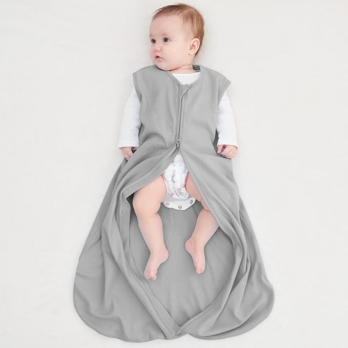 Yoofoss Baby Sleep Sack 12-18 Months Baby Wearable Blanket 100% Organic Cotton 2-Way Zipper TOG 0.5 Toddler Sleeping Sack 3 Pack, Comfy Soft Lightweight (Large)