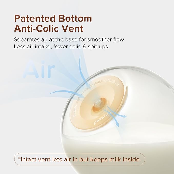 Natural Anti-Colic Baby Bottles That Mimic Breastfeeding Newborn Breast Like Nursing Bottle 0+ Months, 8 Ounce,1pack