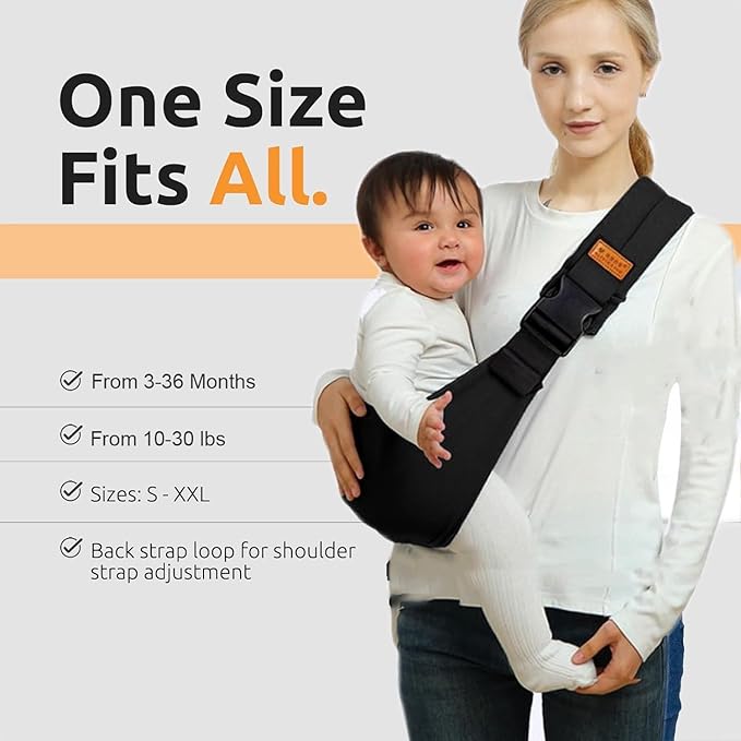 Baby Sling Carrier Newborn to Toddler Adjustable One-Shoulder Design with Hip Seat Support, Labor-Saving Baby Wraps Carrier 10-30 lbs(Leaf)