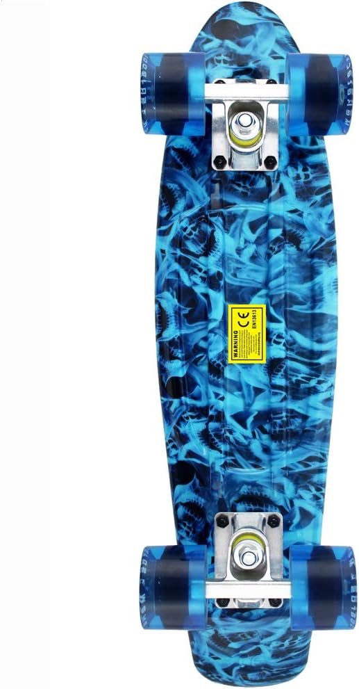 Skateboards Complete 22 Inch Mini Cruiser Retro Skateboard for Kids Boys Youths Beginners