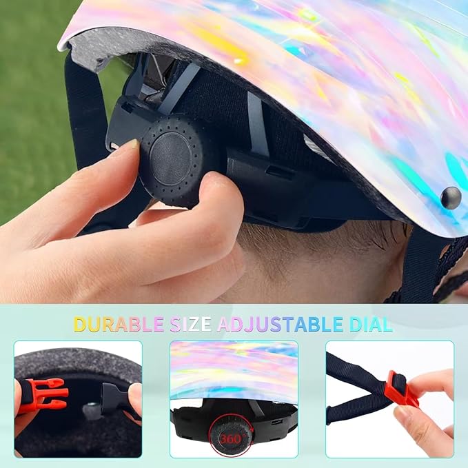 Adjustable Color Gradient Skateboard Helmet for 3-5-8-14+Ages【Toddler Kids Youth Adult】 Girls Boys Woman.Bike Helmet for Multi-Sports Cycling Bicycle Scooter Inline Roller Skate Rollerblading