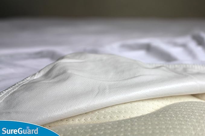 SureGuard Twin Extra Long (XL) Mattress Protector - 100% Waterproof, Hypoallergenic - Premium Fitted Cotton Terry Cover White