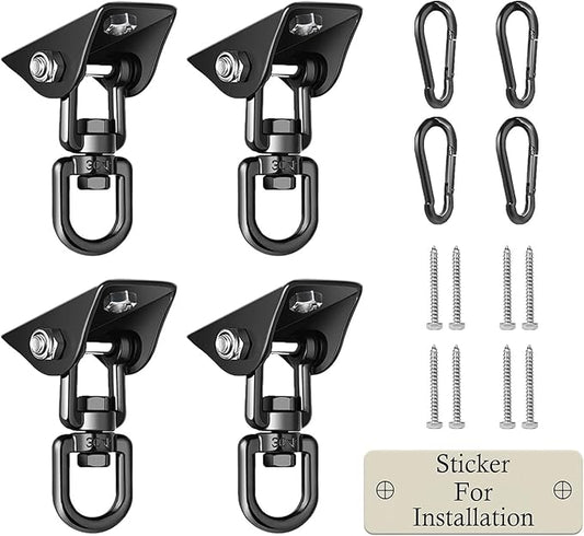 Heavy Duty Swing Hangers for Wooden Sets 2000 LB Capacity Hammock Hanger 360 Swivel Stainless Steel Swing Hardware Accessories 2 Packs for Porch Playground Yoga Heavy Bag