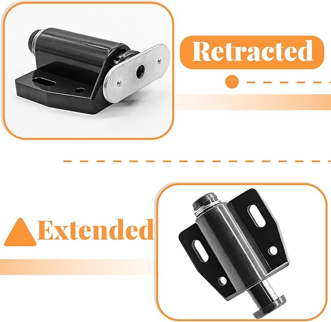 2 Pack Cabinet Magnetic Touch Latch, Push to Open Catches Magnet Push Release Latches Hardware for Kitchen Cabinet Drawer Cupboard Closet Door (Black)