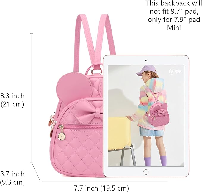 KL928 Girls Bowknot Polka Dot Cute Mini Backpack Small Daypacks Convertible Shoulder Bag Purse for Women