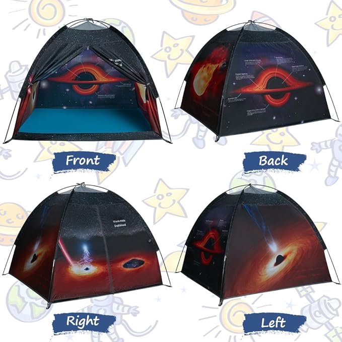 Black Hole Play Tents- Space World Dome Tent Playhouse- Imaginative Play Popup Tent for Outdoor and Indoor Fun-Kids Astronaut Space for Boys and Girls- 47" x 47" x 43 "