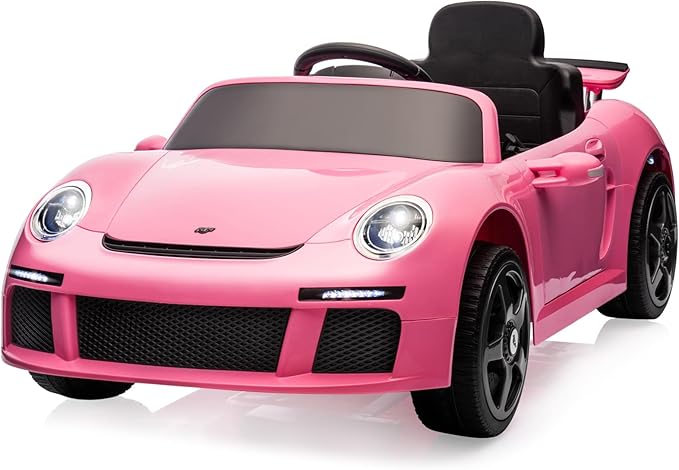 Licensed RUF CTR3 12V Kids Ride On Car with Parent Remote Control, MP3 Player, Battery Powered Electric Toy with 2 Motors, 3 Speeds, LED Lights - Pink