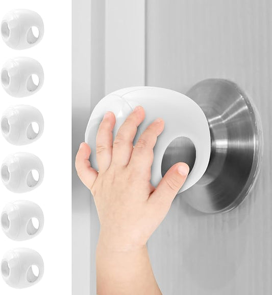 Child Safety Door Knob Covers 6 Pack Reusable Baby Proof Door Knob Locks Baby Proof Door Handle Protector for Kids Universal Fit Easy Grip Lockable Design No Tools Needed