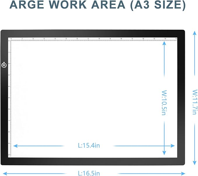 LitEnergy A3 LED Copy Board Light Tracing Box, Ultra-Thin Adjustable USB Power Artcraft LED Trace Light Pad for Tattoo Drawing, Streaming, Sketching, Animation, Stenciling
