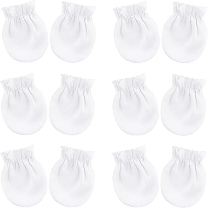 BQUBO Newborn Infant Toddler Mittens No Scratch Cotton Elastic Wrist Gloves Hypoallergenic for 0-6 Months Baby Boys Girls