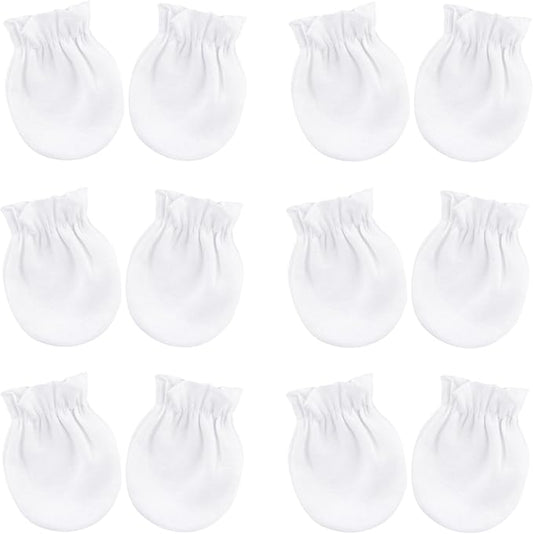 BQUBO Newborn Infant Toddler Mittens No Scratch Cotton Elastic Wrist Gloves Hypoallergenic for 0-6 Months Baby Boys Girls