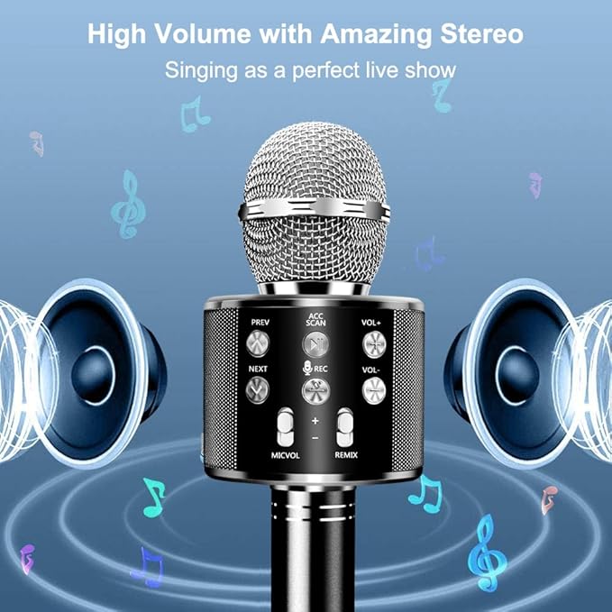 Microphone for Kids, Voice Changing Karaoke Micorphones Boys Girls Gifts for Kids Party Singing Microphone, White Elephant Gift for Adults