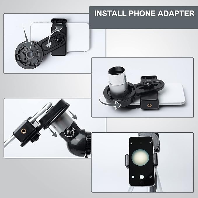 Telescope 70mm Aperture 500mm - for Kids & Adults Astronomical Refracting Telescopes AZ Mount Fully Multi-Coated Optics, with Diagonal Mirror Phone Adapter, Carrying Bag, Wireless Remote Black