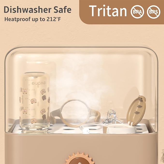 Evorie Tritan Spill Proof Toddler Straw Sippy Cup, 10 oz for Baby and Toddlers 1-3 Years Old, No Spill Straw Water Bottle with Removable Handles, Ideal for School, BPA-Free, Pink Rabbit