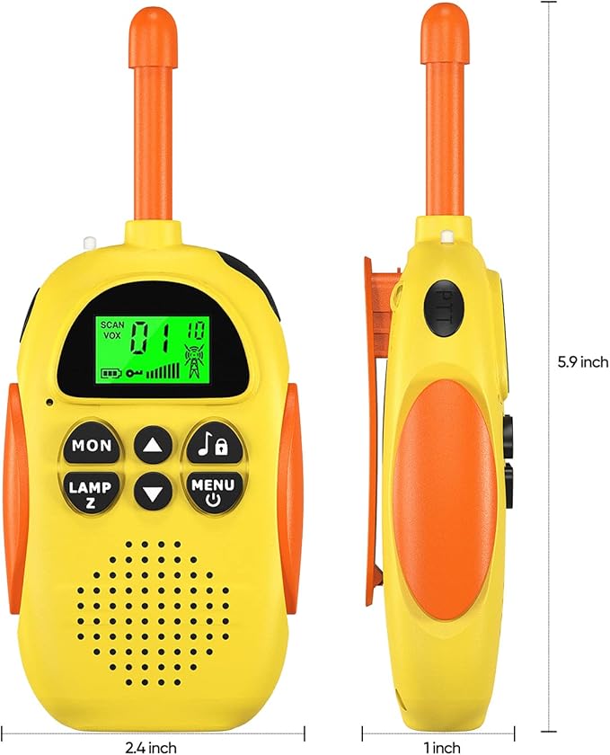 Walkie Talkies for Kids Rechargeable, Toys for Ages 3-12 Boys Girls, 2 Pack Handheld Long Range 2-Way Radios, Birthday Gifts,Christmas Stockings, Outdoor Camping, Family Games, Hiking