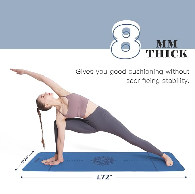 UMINEUX Yoga Mat Extra Thick 1/3'' & 2/5" Non Slip Yoga Mats for Women Eco Friendly TPE Fitness Exercise Mat with Carrying Sling & Storage Bag