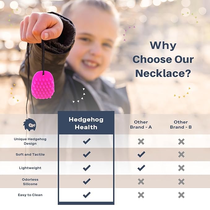 Chewy Necklace Sensory Aid for Kids, Ideal Teething Toy Made from Soft, Smooth, Food-Grade Silicone for Relief and Stimulation. Provides Comfort and Gentle Support for Children.