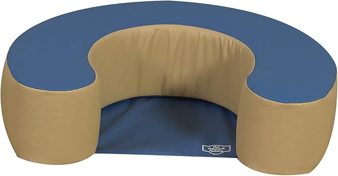 Children's Factory Woodland Sit Me Up, Foam Newborn Lounger, Indoor Soft Play Floor Pillow, Infant Support Seat, Preschool/Daycare Use, Blue/Tan