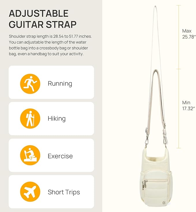 Telena Water Bottle Holder with Strap RFID Crossbody Bags for Women for Walking, Hiking, Cycling