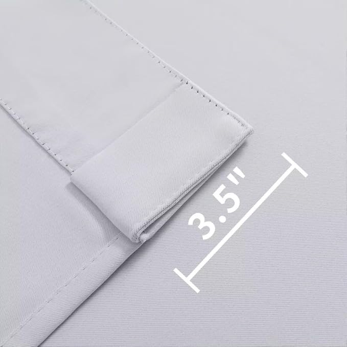 Joydeco 84 Inch 60% Blackout White Curtains 2 Panels,Elegant Soft Sheer Curtains for Bedroom,Thermal Insulated Black Out Drapes for Living Room,Rod Pocket Back Tab Drapes(W52 x L84 Inch,Greyish White)