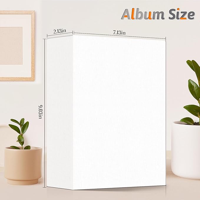 Popotop Photo Album 4x6 200 Pockets for Wedding Gifts,Linen Hardcover Picture Albums for Family Anniversary Baby Vacation Pictures