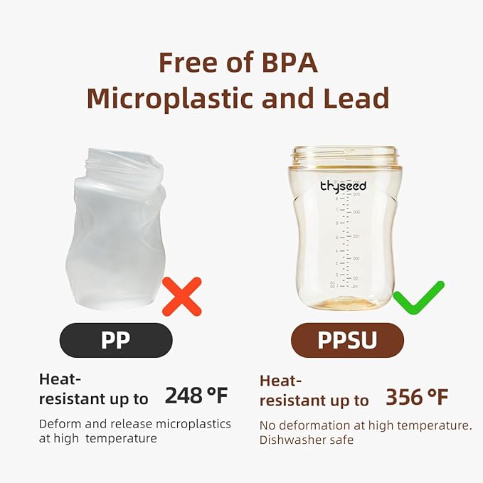 PPSU Natural Breast-Like Bottle with Nipple(10 Months+),10oz，2pack