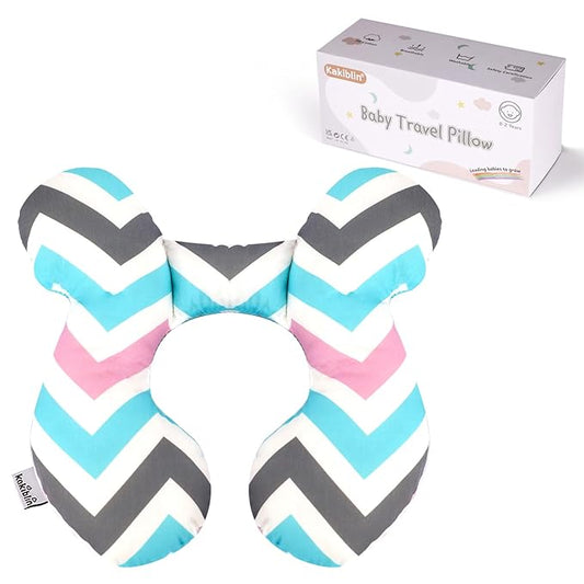 KAKIBLIN Baby Head Pillow,Support Pillow, Baby Travel Pillow for Head and Neck, Babies Neck Pillows for Car Seat,Pushchair,Travel(Wave)