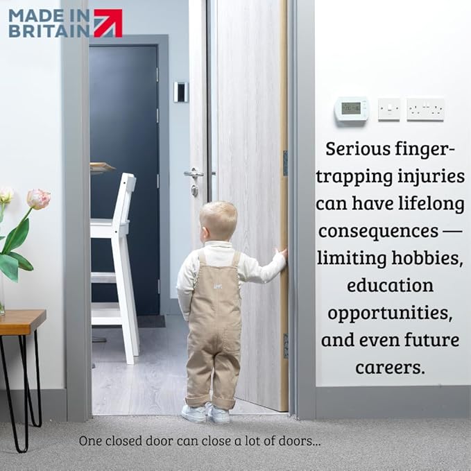 Cardea Child Safety Door Finger Pinch Guard Hinge Protector for The Front of The Door – White (2 Pack)