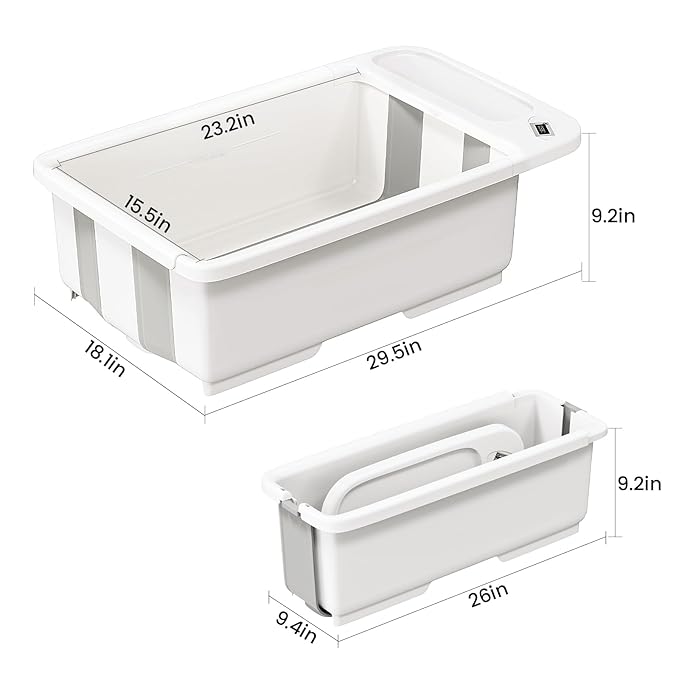 Collapsible Baby Bathtub with Smart Temperature Display & Bath Stand, Portable Travel Bathtub, Ideal for 0-36 Months Infants (Beige)