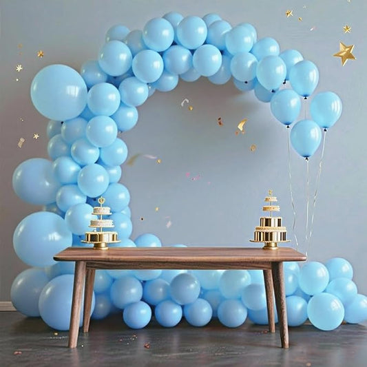 140pcs Light Blue Round Balloons Different Sizes 18 12 10 5 Inch Latex Balloons for Arch Decoration Party Balloon Kit for Graduation Birthday Party Wedding Balloon Baby Shower Decoration