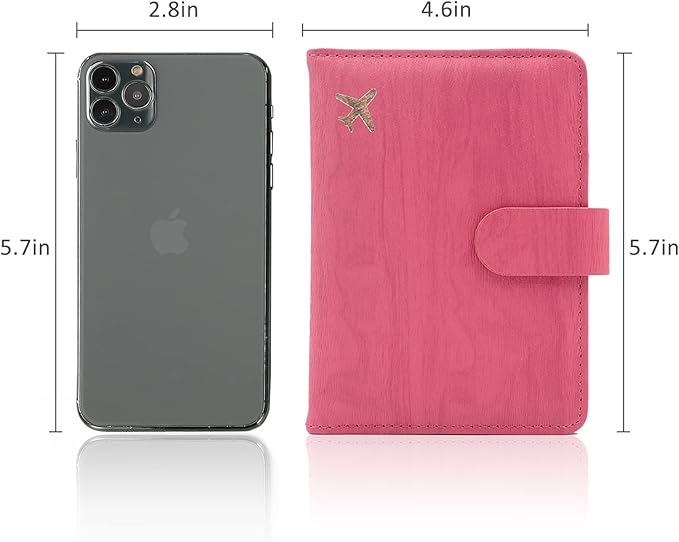 Melsbrinna Rfid Passport Holder for Travel women/Men, Cute Passport Wallet Rfid Blocking Card Slots, Rfid Passport Cover/CaseTravel Wallet, Passport Book Holder (1, Pink1)
