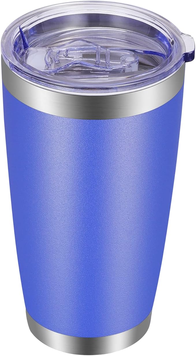 VEGOND 20oz Tumbler with Lid and Straw Stainless Steel Tumbler Cup Vacuum Insulated Double Wall Travel Coffee Mug Powder Coated Coffee Cup (Bluish Violet 1 Pack)