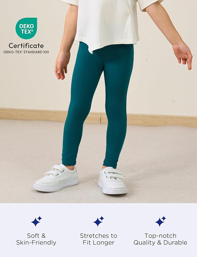 Toddler Girls Leggings 2-Pack Bamboo Viscose Little Girls Casual Stretch Pants