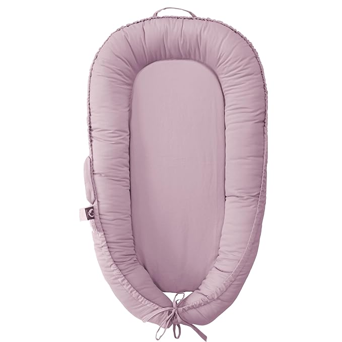 Infant Lounger, Baby Nest Cover for Baby Girls & Boys, Newborn Essentials for Baby 0-18 Months, 100% Cotton Breathable (Lavender_Blush)