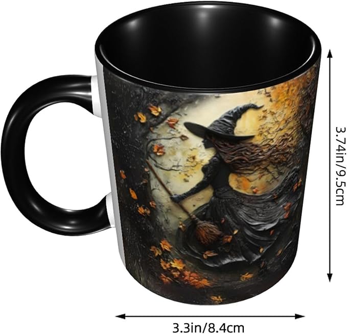 Personalized Witch Accent Cup - Halloween Coffee Mug With Names for Women, Custom Witchy Gift for Her and Girls