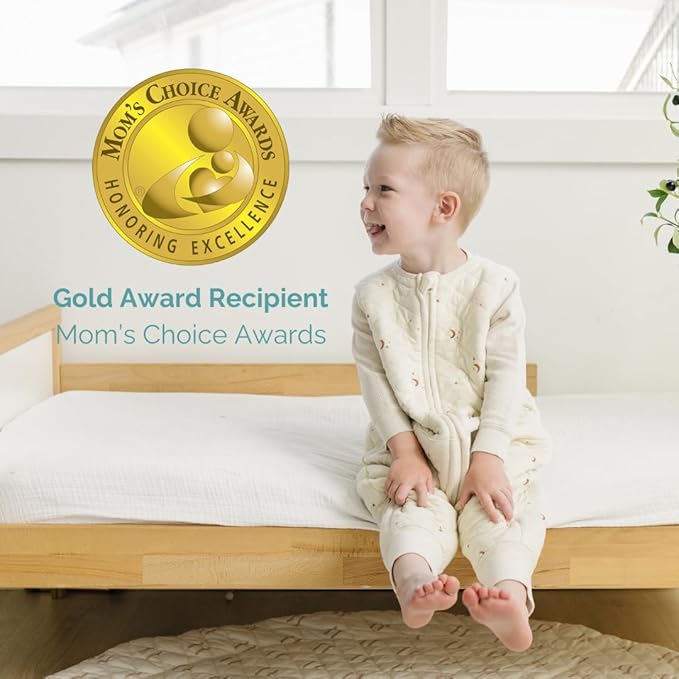 Tealbee Dreamsuit: Toddler Sleep Sack with Feet 3T 4T - 1.2 TOG All Season Baby Wearable Blanket for Walkers - Rayon made from Bamboo, Organic Cotton Sleep Bag - Moons Stars