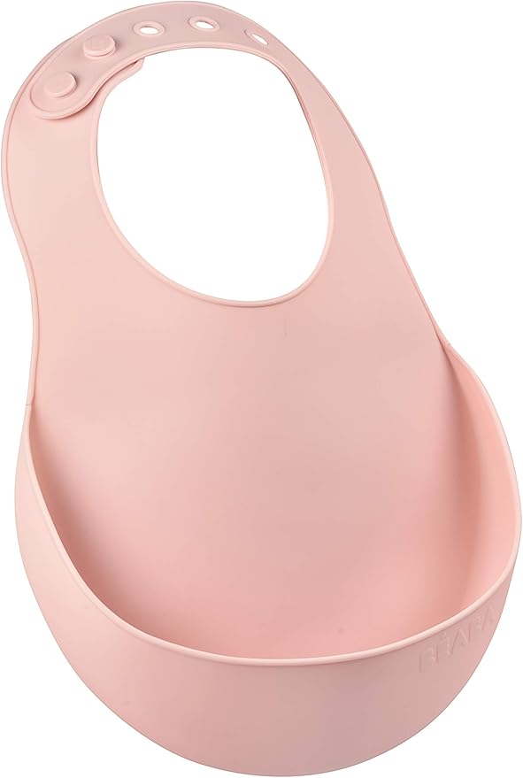 BEABA Silicone Baby Bib, Made with Soft Supple Silicone, Baby Bibs with Baby Food Catcher, Baby Essentials for Baby Feeding
