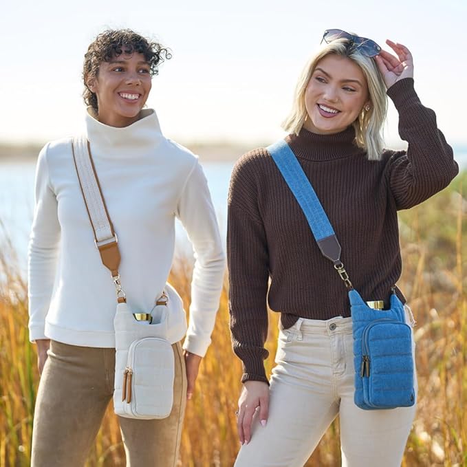 WanderFull® Original HydroBag® Collection, Water Bottle Holder w/Strap & Phone Pocket, Hands-Free Crossbody Water Bottle Bag