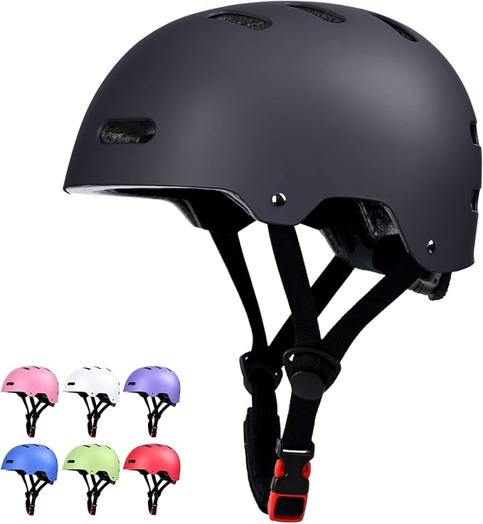 Skateboard Bike Helmet for Adults Women Men Youth Kids (2-3-5-8-14+ Years Boys Girls) - Lightweight Multi-Sport Adjustable Helmets for Bicycle Skateboard Scooter Skate Cycling